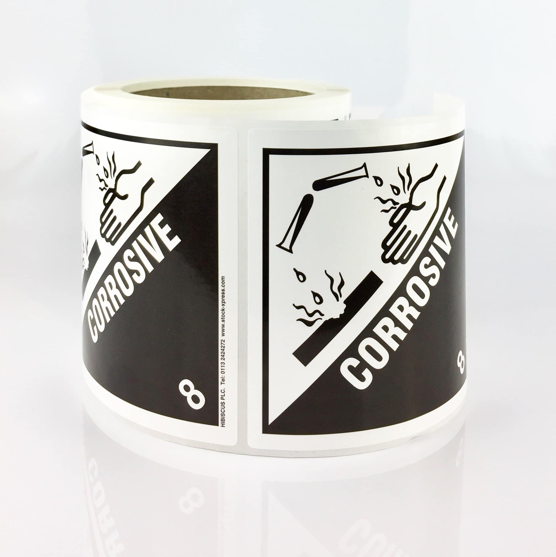 corrosive labels, corrosive label, class 8 label