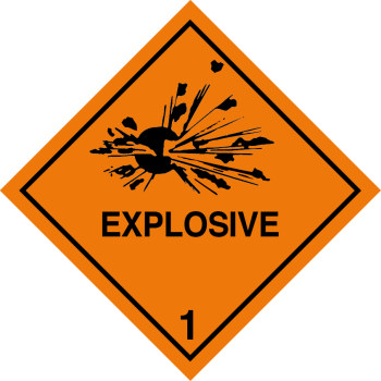 Explosive placard labels. Class 1 label, class 1 labels and stickers, explosive placard, class 1 placard