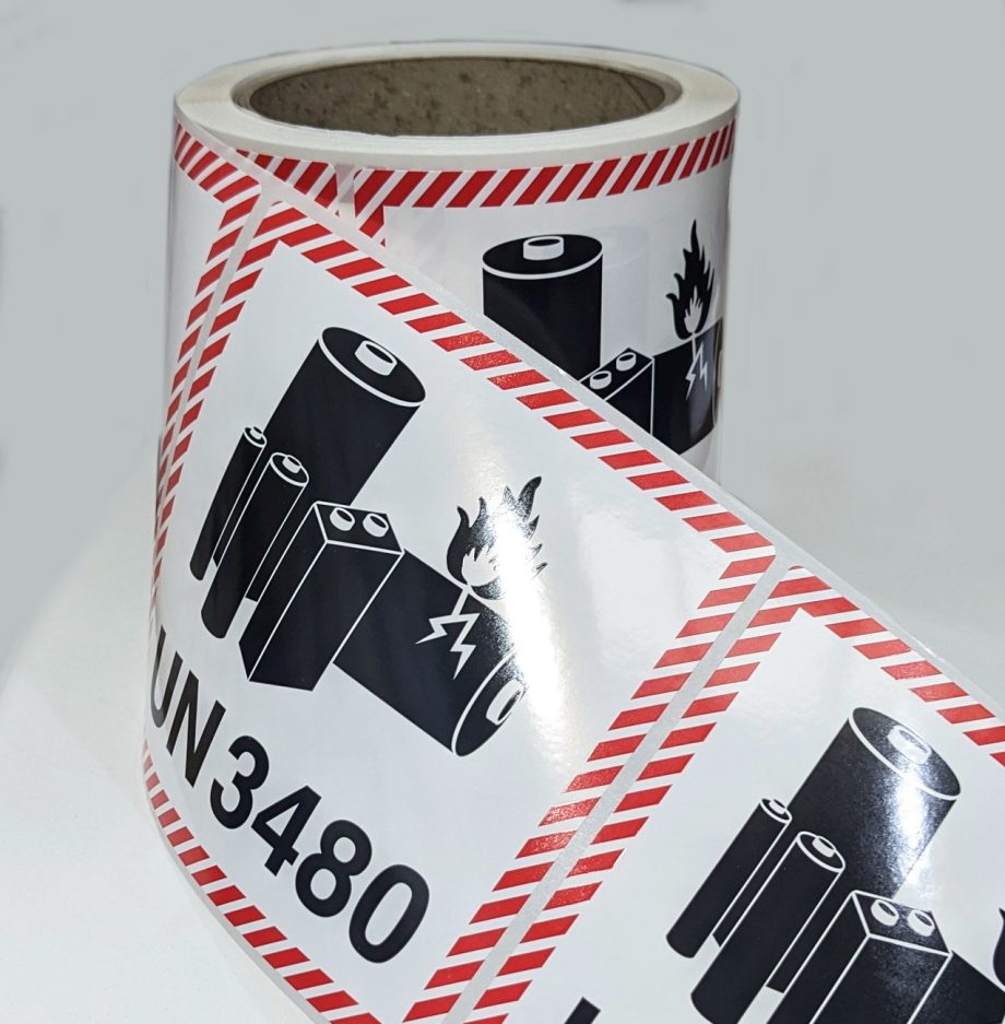 UN3480 Lithium Battery Labels / Batteries Labels. Buy at Hibiscus