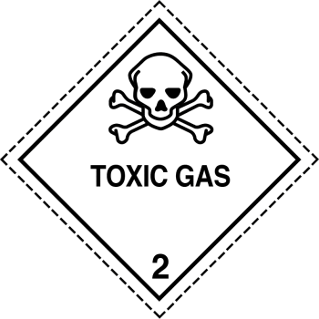 toxic gas label, toxic gas placards class 2, 250mm, 100mm