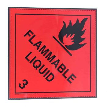 class 3 label flammable liquid placard on magnetic rubber