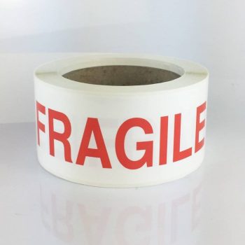 fragile label red text