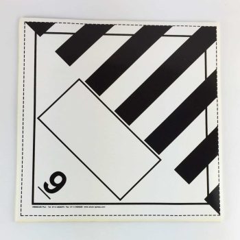 Class 9 - Miscellaneous Placard With Blank UN Box. 250mm x 250mm