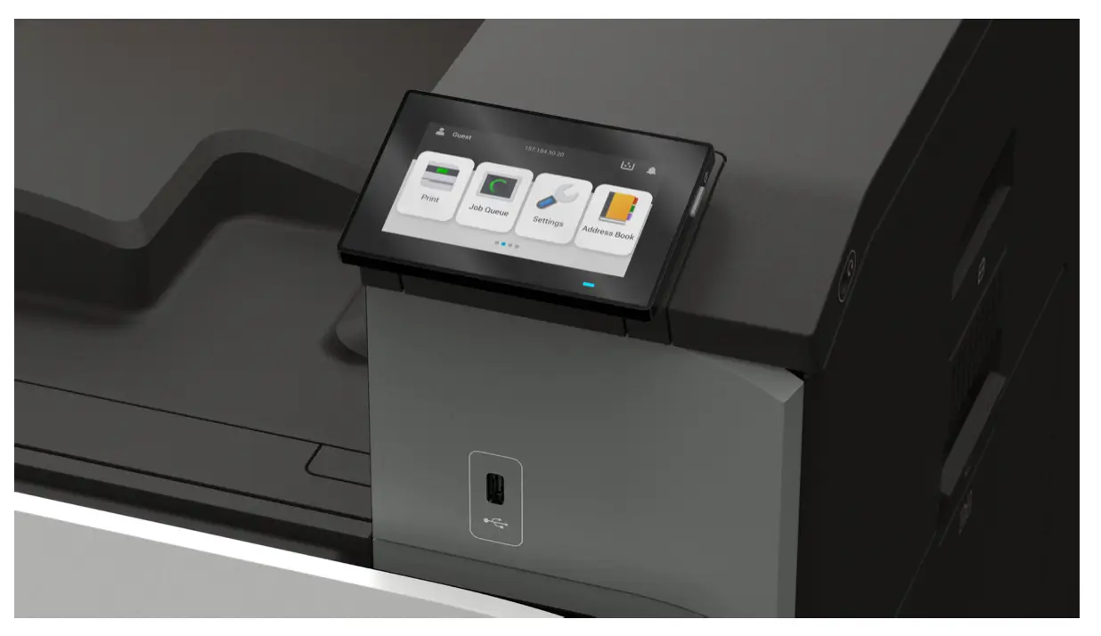 Lexmark CS963e label printer close up