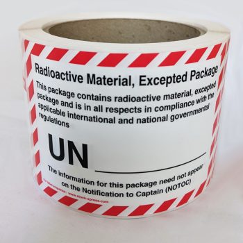 Radioactive Material, Excepted Package Label, labels, stickers