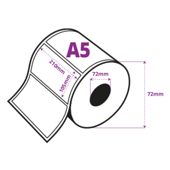 PE Matte Label – Die Cut Roll 105 x 210mm