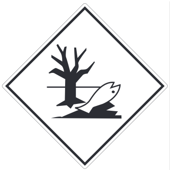 marine pollutant environmentally hazardous labels 100mm with white border