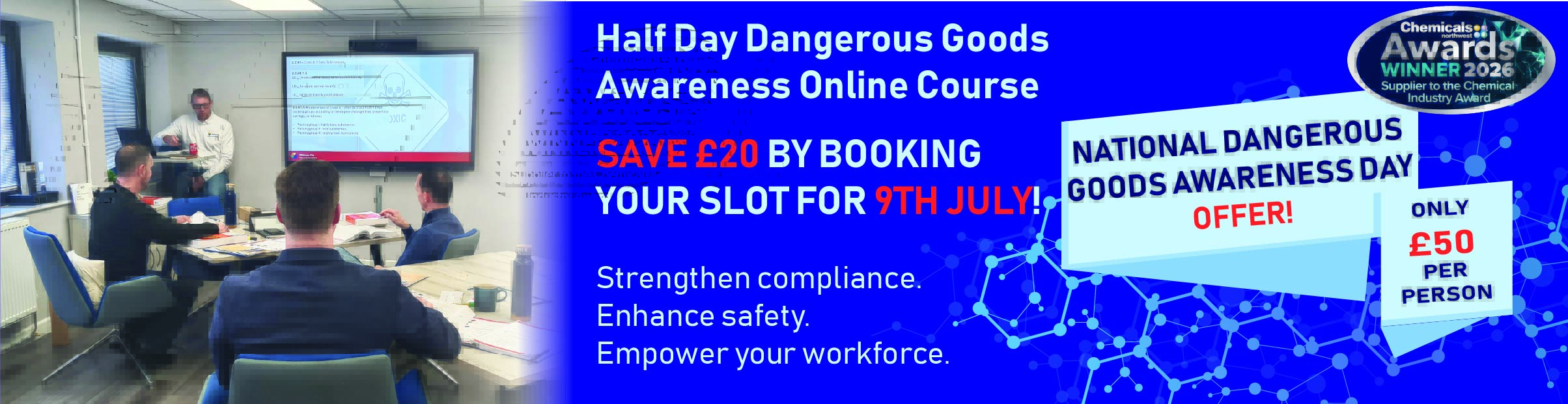Promo banner for national dangerous goods awareness day training